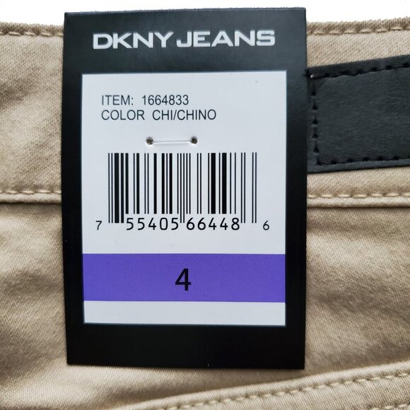 DKNY NWT Bermuda Shorts Chino Tan Color Brushed Cotton Bland Stretchy Size 4 - Picture 5 of 12